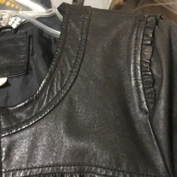 H&M 𝅺Divided Black Leather Jacket 32/US 2 - Picture 4 of 9